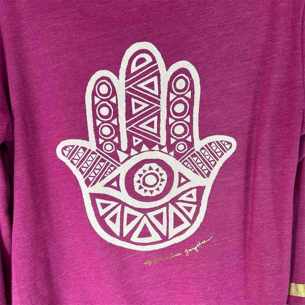 RARE Spiritual Gangster Salute The Sun Hamsa Pullover Hoodie, size Medium - Picture 5 of 11